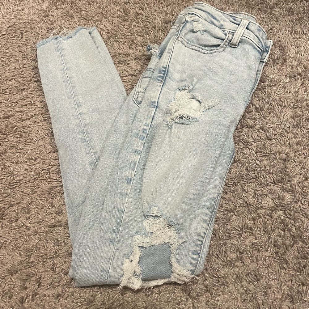 AE Light Blue Distressed Women's Jeans